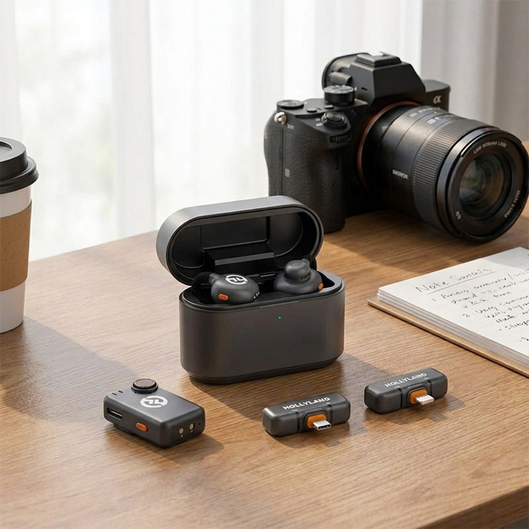 میکروفن بی سیم هالی لند مدل Lark M2S Ultimate Combo با درگاه اتصال USB-C و Lightning و TRS