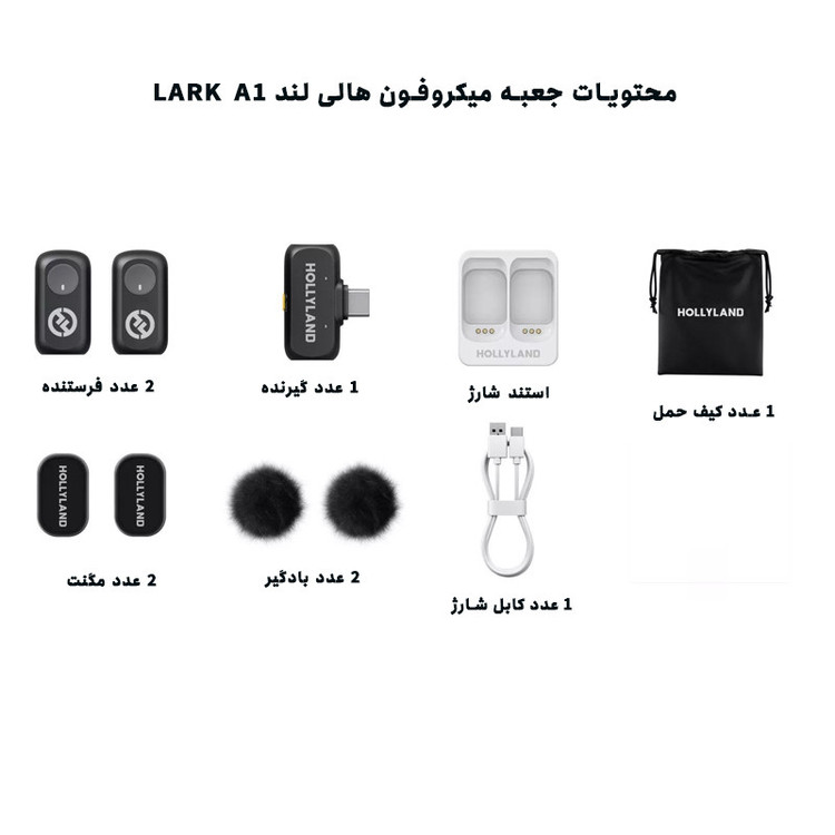 میکروفن بیسیم هالی لند مدل A1 با درگاه اتصال USB-C