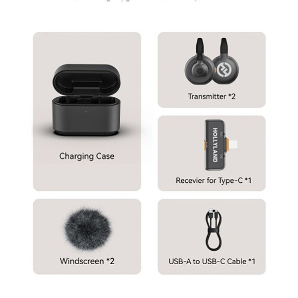 میکروفن بی سیم هالی لند مدل LARK M2S با درگاه اتصال USB-C