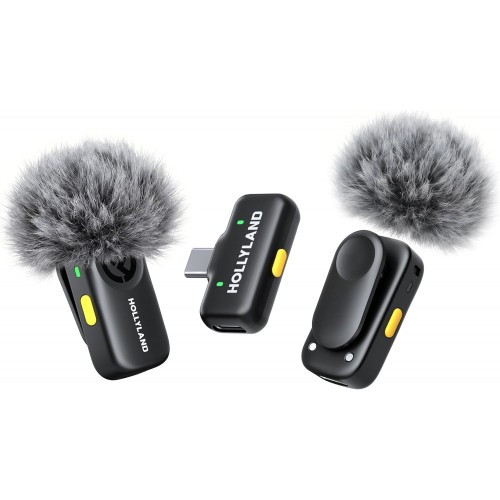 میکروفن بی سیم هالی لند مدل Hollyland LARK A2 mini duo با درگاه اتصال USB-C