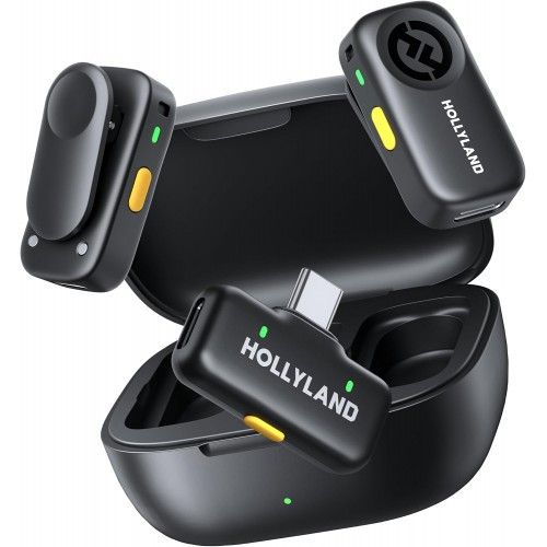 میکروفن بی سیم هالی لند مدل Hollyland LARK A2 duo با درگاه اتصال USB-C