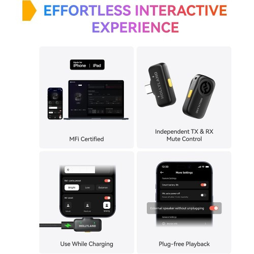 میکروفن بی سیم هالی لند مدل Hollyland LARK A2 duo با درگاه اتصال USB-C