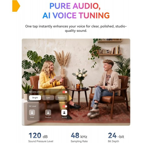 میکروفن بی سیم هالی لند مدل Hollyland LARK A2 mini duo با درگاه اتصال USB-C