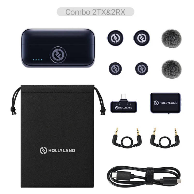 میکروفن یقه ای هالی لند مدل (2TX & 2RX) Hollyland LARK M3 COMBO