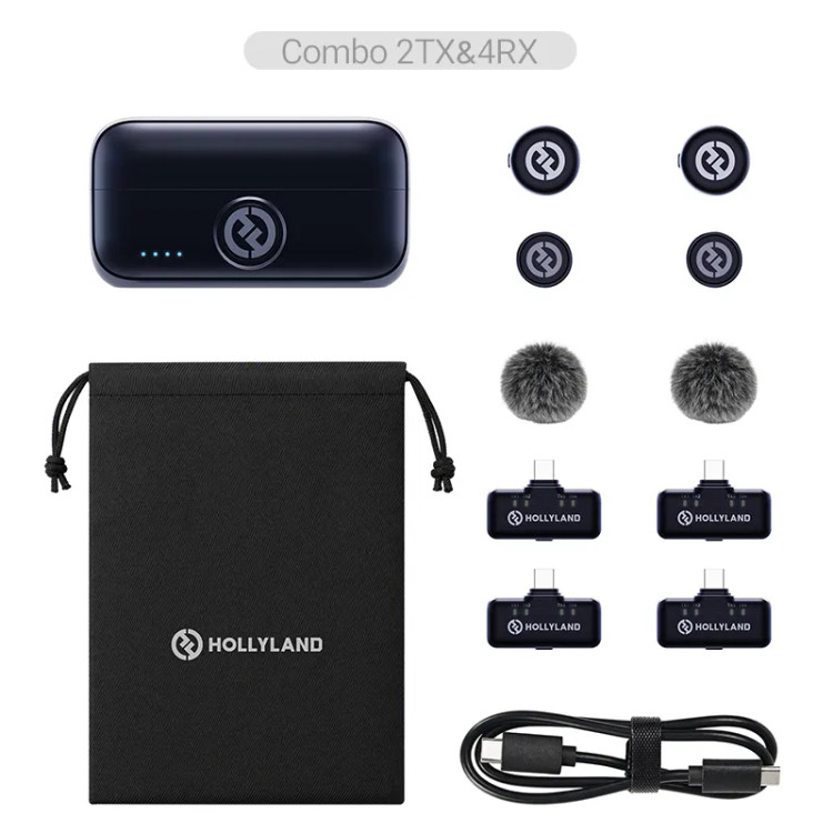 میکروفن یقه ای هالی لند مدل (2TX & 4RX) Hollyland LARK M3 Type-c