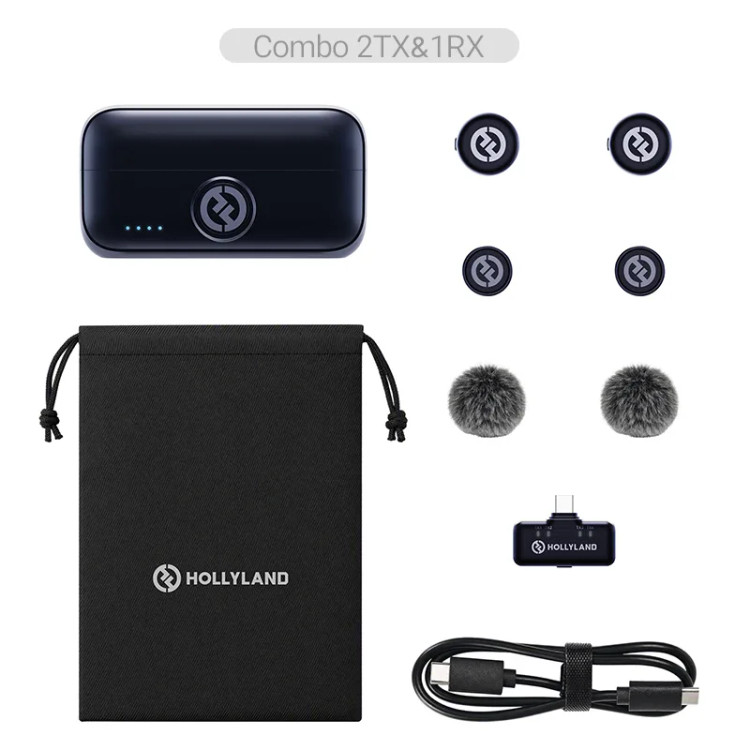 میکروفن یقه ای هالی لند مدل (2TX & 1RX) Hollyland LARK M3 Type-c